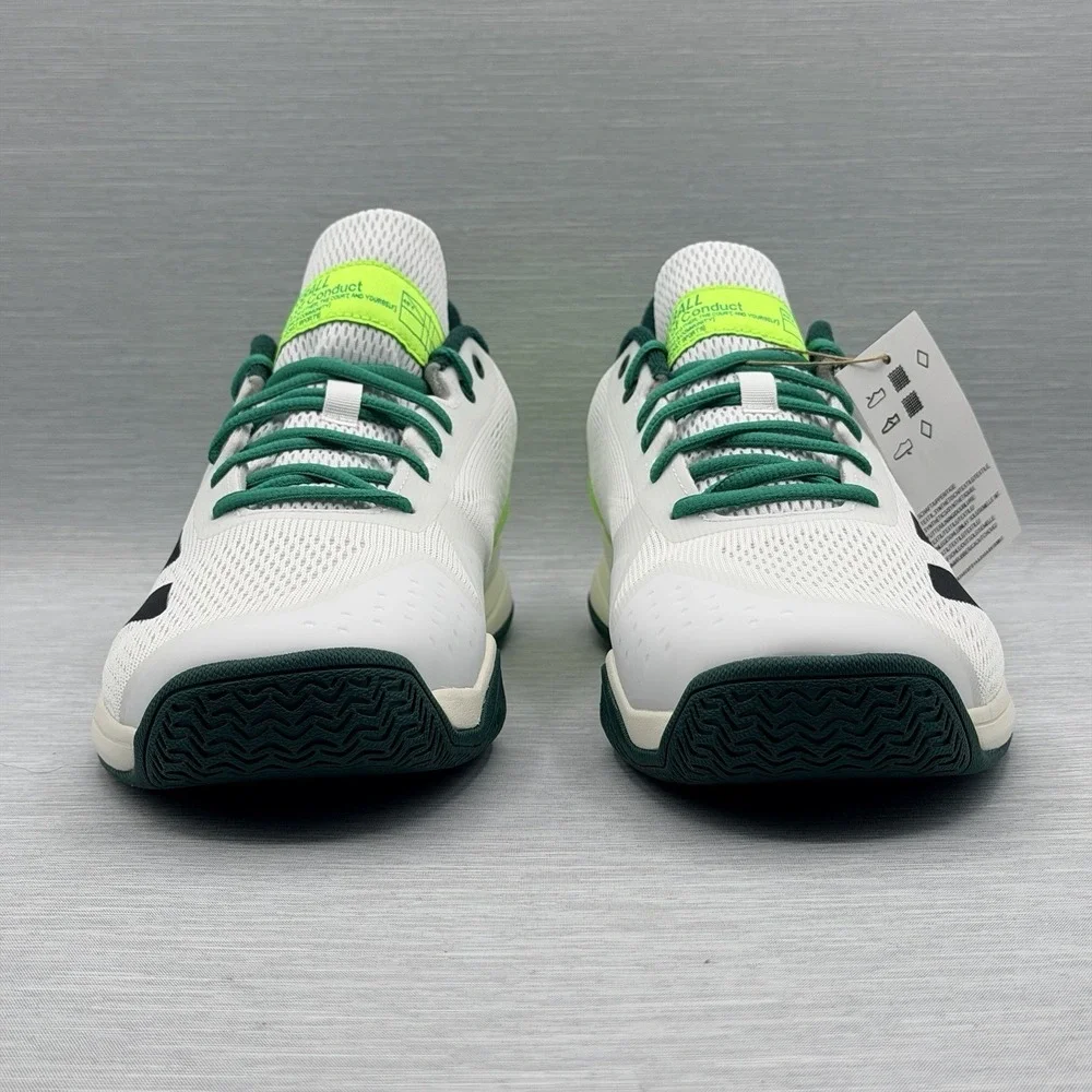 Adidas Men's 12 Pickleball  Shoes White Green Courtflash Tennis HC JQ0695